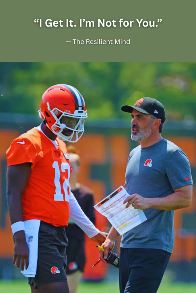 Motivational graphic featuring Shedeur Sanders and The Resilient Mind logo.